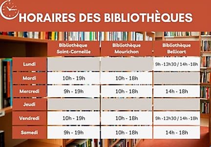 horaires bibliotheques 2025 2